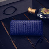 Women fashion new purse hot style weave a long zipper hand bag lady wallet fashion mobile wallet