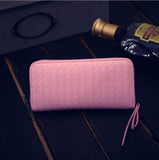Women fashion new purse hot style weave a long zipper hand bag lady wallet fashion mobile wallet