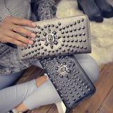 Fashionable new female wallet in the European and American style lady's rivet zero purse fashion hand bag