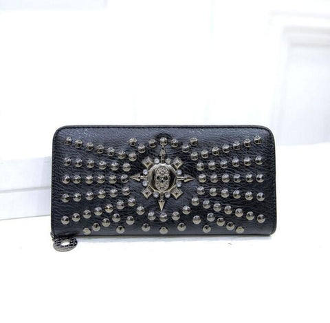 Fashionable new female wallet in the European and American style lady's rivet zero purse fashion hand bag