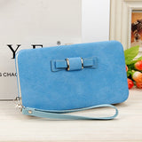 Bokinslon Woman Wallet Long Section PU Leather Bowknot Girls Brand Purse Popular Practical Ladies Hand Wallet