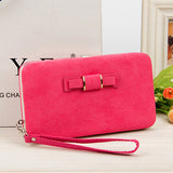 Bokinslon Woman Wallet Long Section PU Leather Bowknot Girls Brand Purse Popular Practical Ladies Hand Wallet