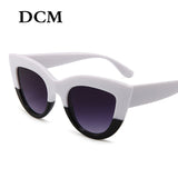 DCM Vintage Sunglasses Women Cat eye Sunglass Retro Sun glasses Female Pink Mirror Eyewear