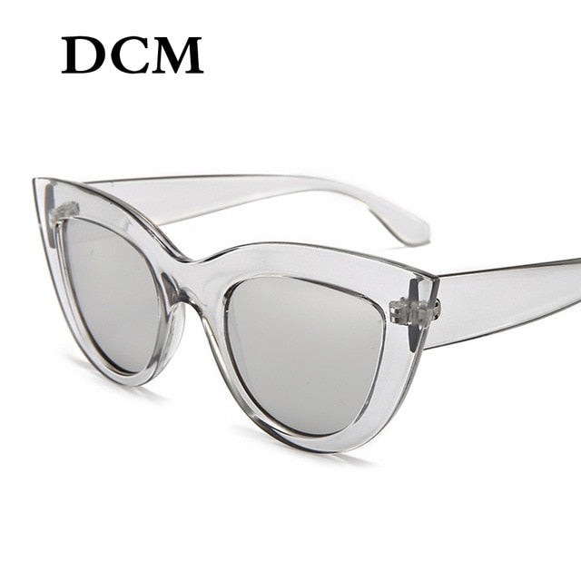 DCM Vintage Sunglasses Women Cat eye Sunglass Retro Sun glasses Female Pink Mirror Eyewear
