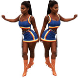 Sexy Women 2 Two Piece Set Summer Denim Skirt Set Sleeveless Jeans Crop Top + Mini Skirt Suit Blue Denim Matching Set Outfit OL