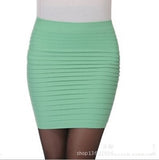 Cheapest Free Shipping New Fashion 2019 Summer Women Skirt High Waist Candy Color Plus Size Elastic Pleated Sexy Short Skirt