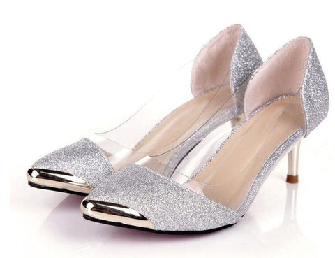 Eilyken 2019 New Autumn Women Shoes High Heels Metal Head Pointed Sexy Women Pumps party Wedding shoes For Women size 34-40