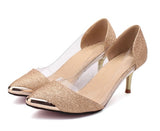 Eilyken 2019 New Autumn Women Shoes High Heels Metal Head Pointed Sexy Women Pumps party Wedding shoes For Women size 34-40