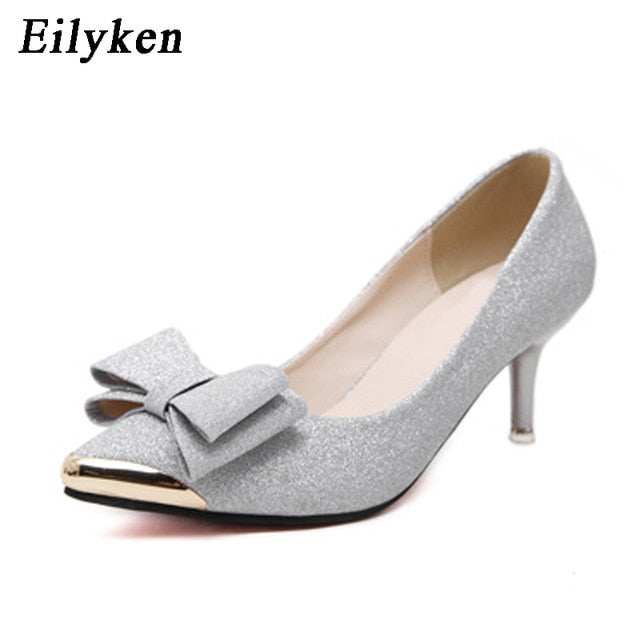Eilyken 2019 New Autumn Women Shoes High Heels Metal Head Pointed Sexy Women Pumps party Wedding shoes For Women size 34-40