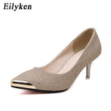 Eilyken 2019 New Autumn Women Shoes High Heels Metal Head Pointed Sexy Women Pumps party Wedding shoes For Women size 34-40