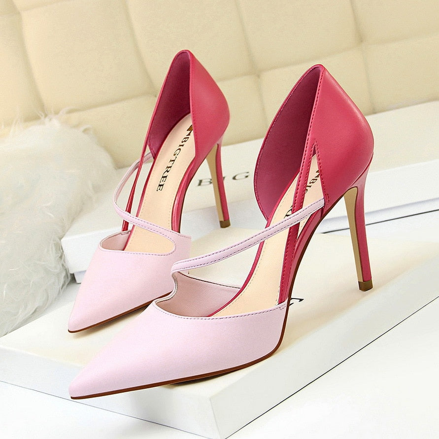 Fashion Sexy High Heels Shoes Women Pumps Mixed Colors Pumps Women Heels Women Shoes Crystal Wedding Shoes Summer Women Sandals