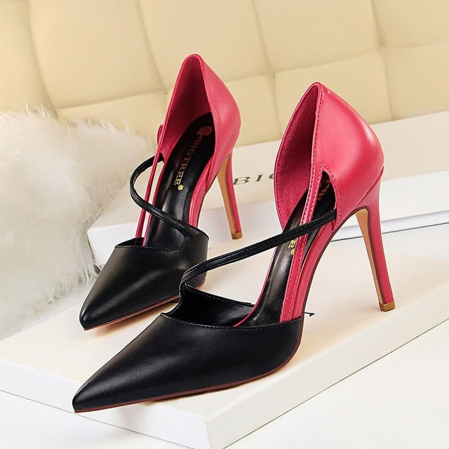 Fashion Sexy High Heels Shoes Women Pumps Mixed Colors Pumps Women Heels Women Shoes Crystal Wedding Shoes Summer Women Sandals
