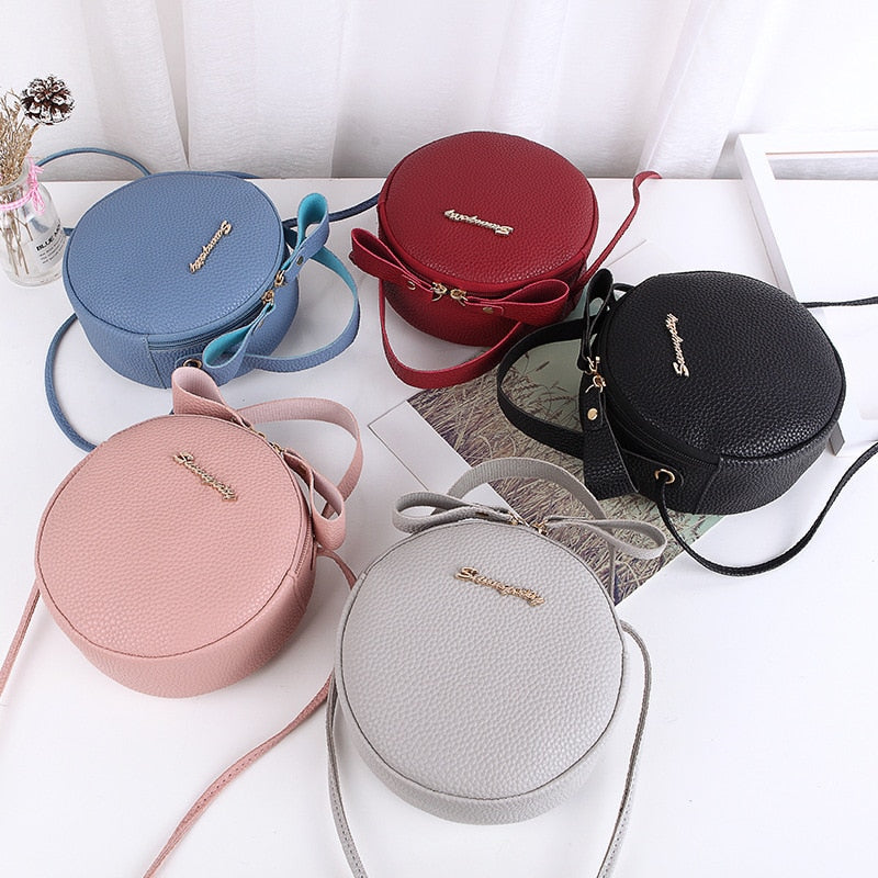 Ladies Hand Bags Round Leather Women Shoulder Bag Candy Color Crossbody Bags For Women Clutch Purses And Handbags Bolsa Feminina
