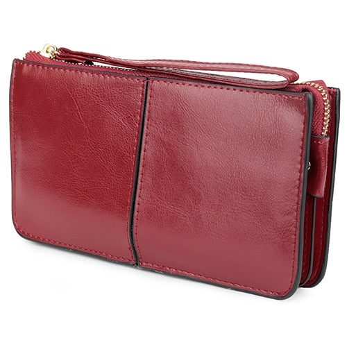 COMFORSKIN Brand Three Compartment Feminine Organizer Wallets European and American Large Capacity Women's Purses With Hand Rope