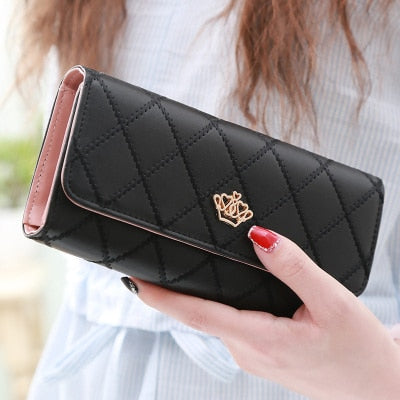 Fashion Women Hand Bags Ladies Coin purse Ling metal Crown Women wallet