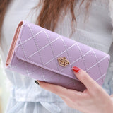 Fashion Women Hand Bags Ladies Coin purse Ling metal Crown Women wallet