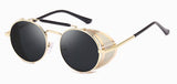 TrendyMate Retro Steampunk Sunglasses Round Designer Steam Punk Metal Shields Sunglasses Men Women UV400 Gafas de Sol 086M