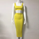 NewAsia Garden Two Piece Set 2 Piece Set Women Winter Ribbed Crop Top And Skirt Set Matching Sets Woman Two Pieces Outfits White